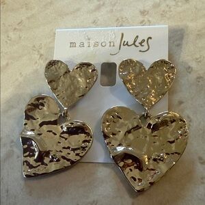 Maison Jules Textured Gold Heart Earrings